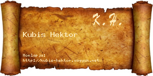 Kubis Hektor névjegykártya